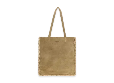 PRADA Women's Suede Large Shopping Bag "Beige"