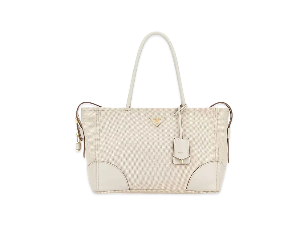 PRADA Wonen's Canvas Large Shopping Bag "White"