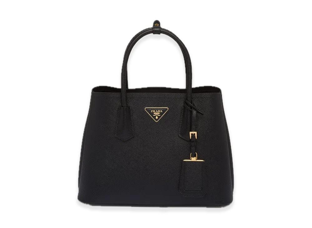 PRADA Double Saffiano Leather Medium Bag "Black"