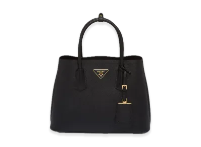 PRADA Double Saffiano Leather Medium Bag "Black"