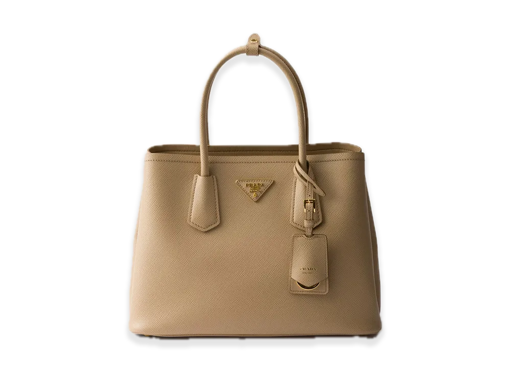 PRADA Double Saffiano Leather Medium Bag "Sand Beige"