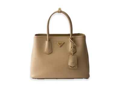PRADA Double Saffiano Leather Medium Bag "Sand Beige"