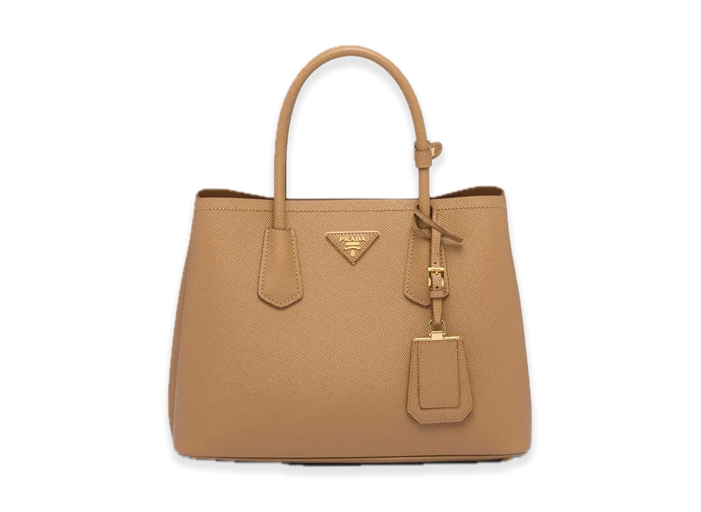 PRADA Double Saffiano Leather Medium Bag "Camel"