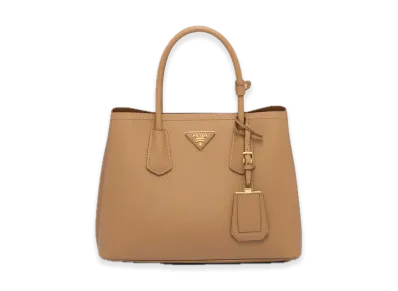 PRADA Double Saffiano Leather Medium Bag "Camel"