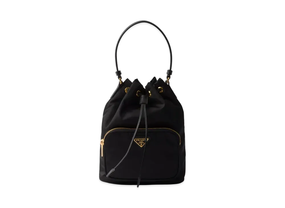 PRADA Duet Re-Nylon Bucket Bag "Black"