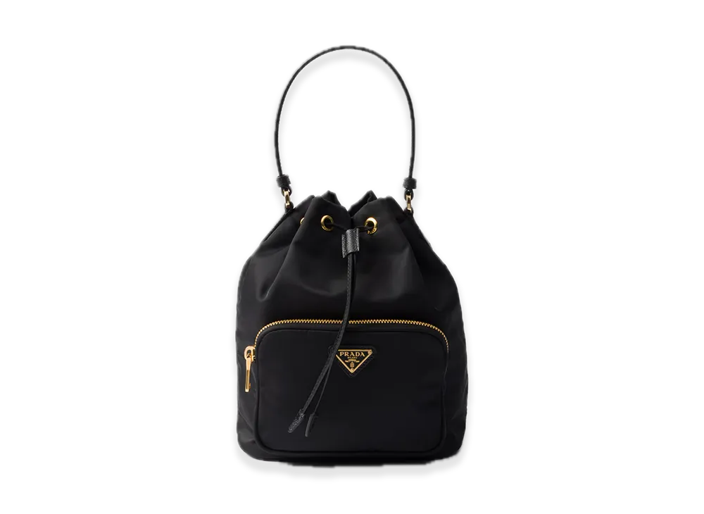 PRADA Duet Re-Nylon Bucket Bag "Black"