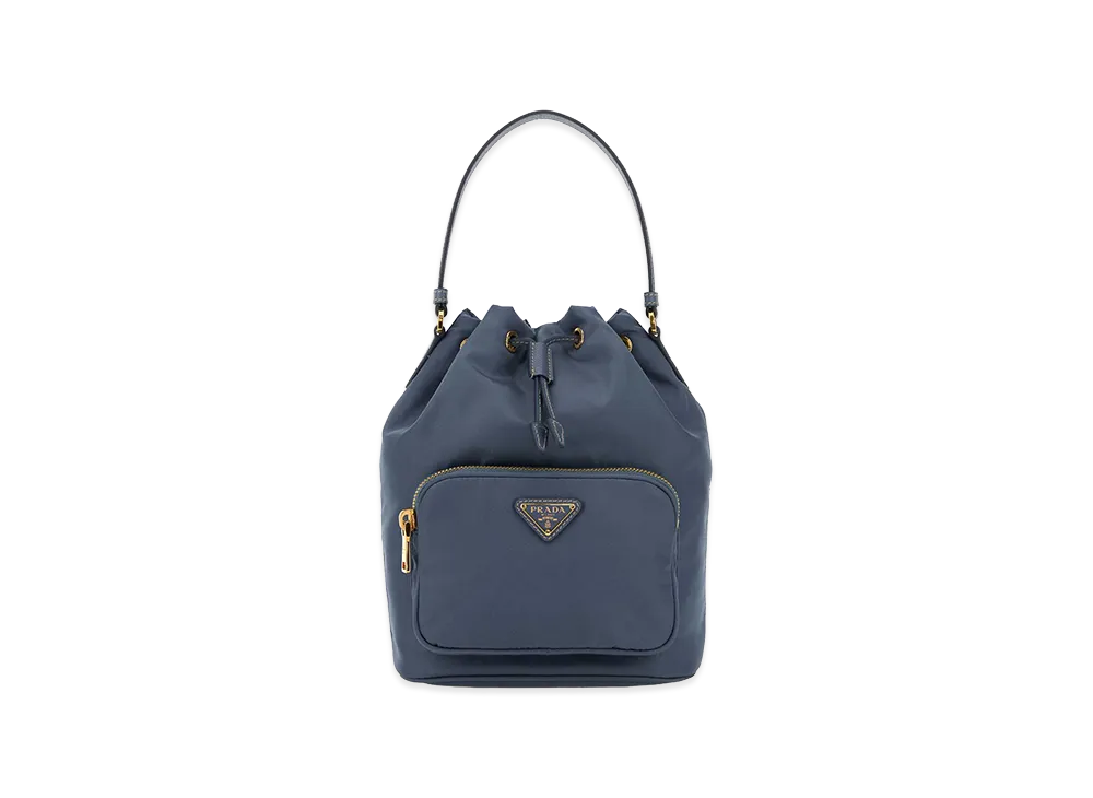 PRADA Wonen's Re-Nylon Duet Bucket Bag "Light Blue"