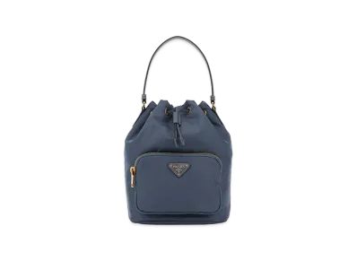PRADA Wonen's Re-Nylon Duet Bucket Bag "Light Blue"