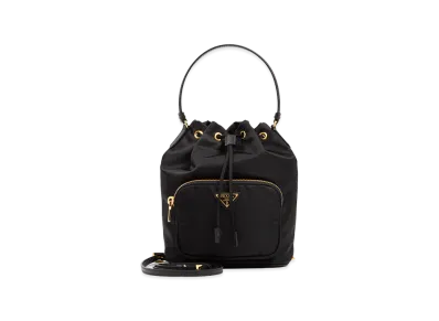 PRADA Women's Re-Nylon Logo Bucket Bag "Black"