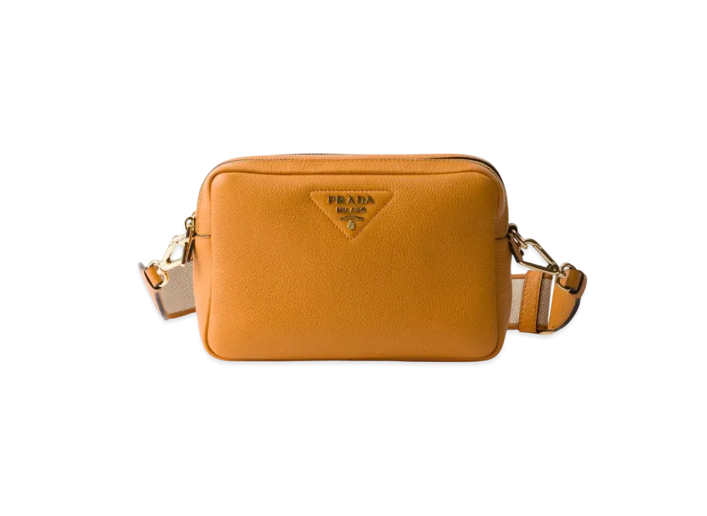 PRADA Small Leather Shoulder Bag "Amber"