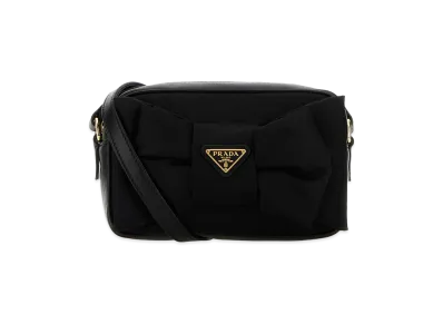 PRADA Women's Re-Nylon And Nappa Leather Mini Crossbody Bag "Black"