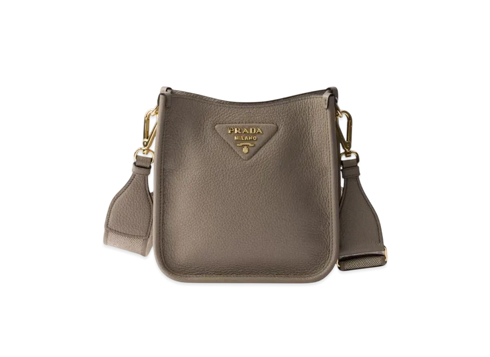 PRADA Leather Mini Shoulder Bag "Light Gray"