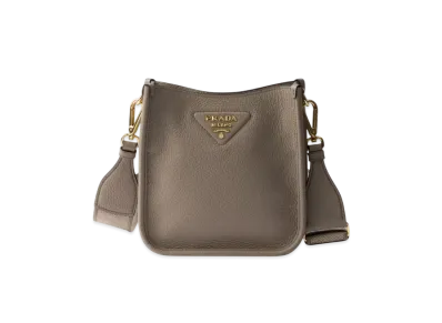 PRADA Leather Mini Shoulder Bag "Light Gray"