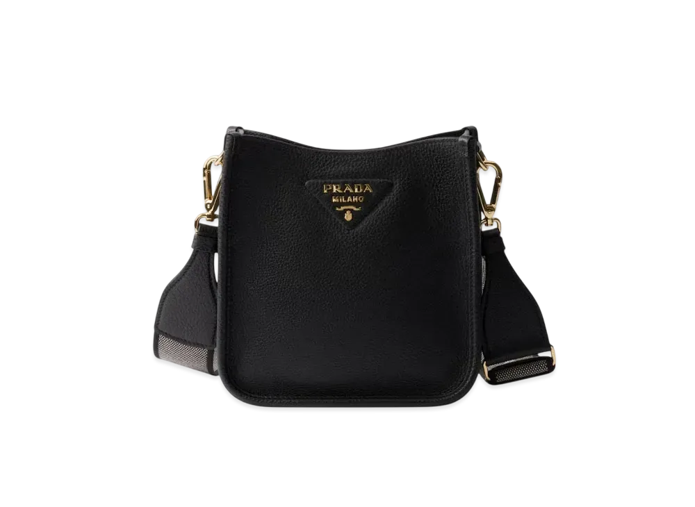 PRADA Leather Mini Shoulder Bag "Black"