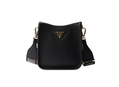 PRADA Leather Mini Shoulder Bag "Black"