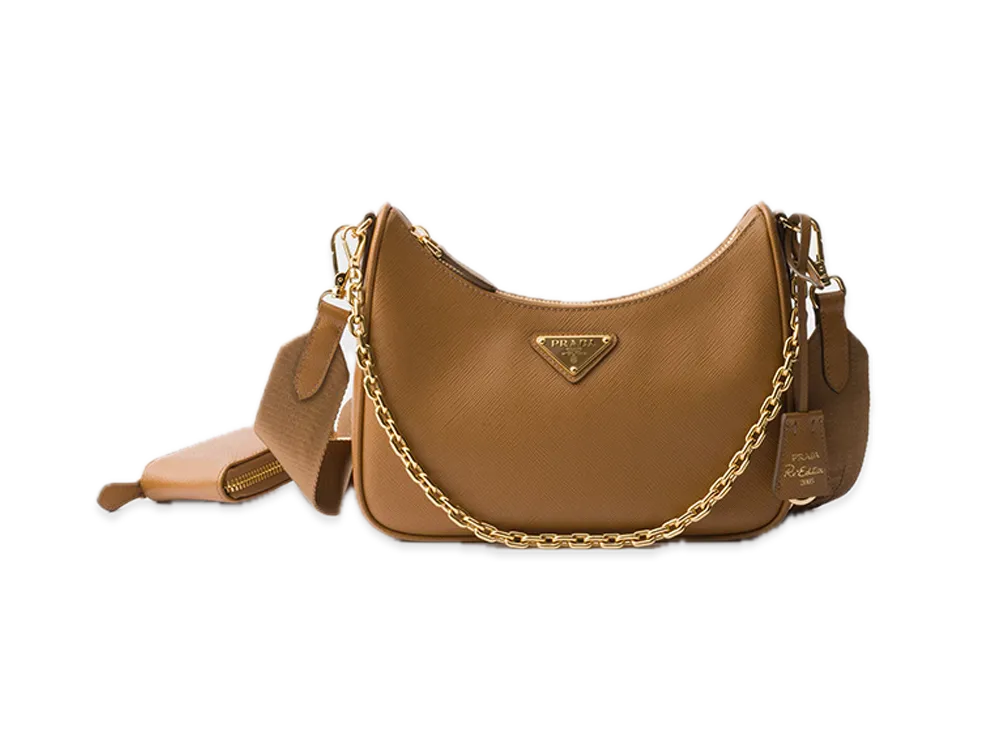 PRADA Re-Edition 2005 Saffiano Leather Bag "Camel"