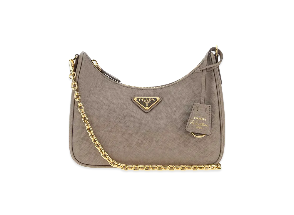 PRADA Wonen's Leather Re-Edition 2005 Shoulder Bag "Argilla"