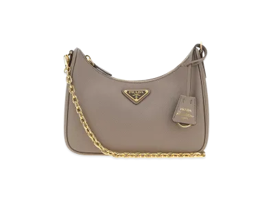 PRADA Wonen's Leather Re-Edition 2005 Shoulder Bag "Argilla"