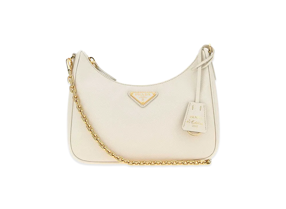 PRADA Wonen's Leather Re-Edition 2005 Shoulder Bag "White"