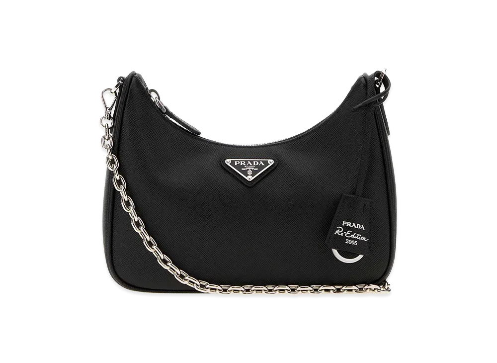 PRADA Women's Leather Re-Edition 2005 Shoulder Bag "Black"