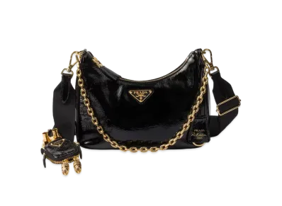 PRADA Re-Edition 2005 Naplak Patent Leather Bag "Black"