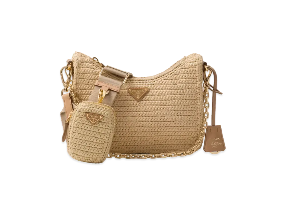 PRADA Re-Edition 2005 Crochet Bag "Natural"