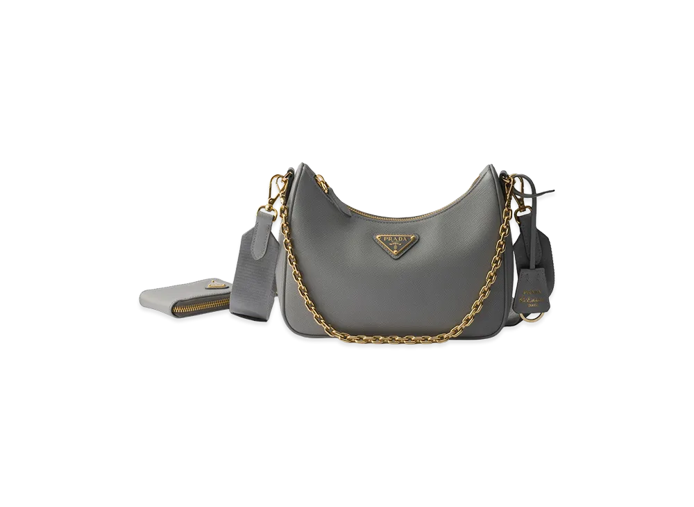 PRADA Re-Edition 2005 Saffiano Leather Bag "Cloudy Grey"