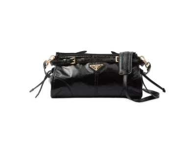 PRADA Small Leather Shoulder Bag "Black"
