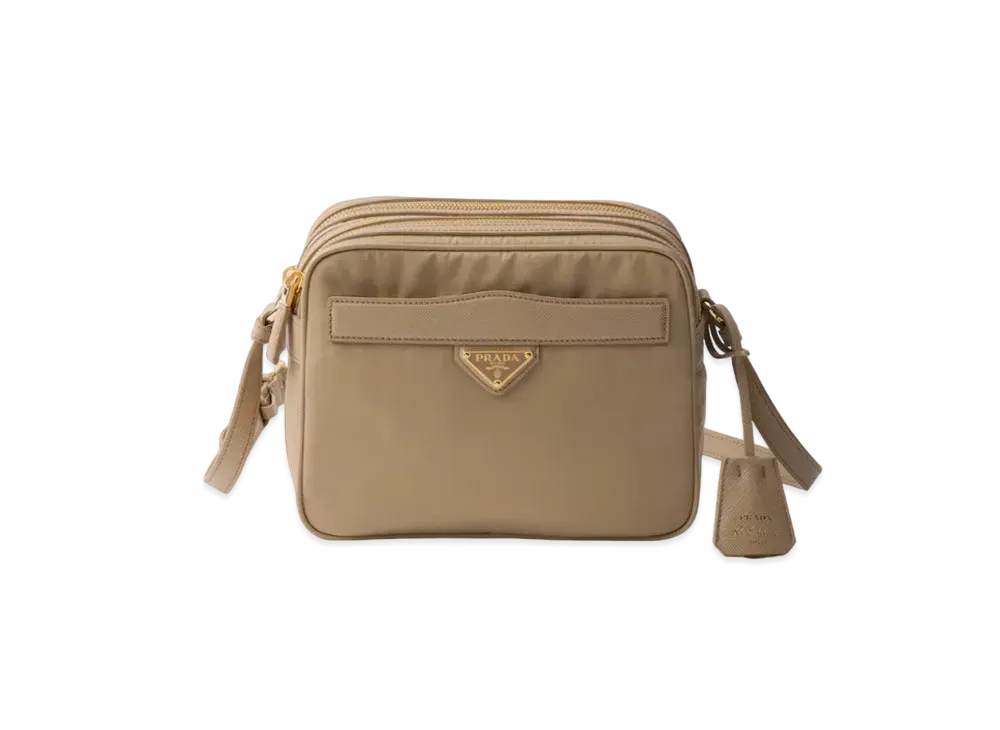 PRADA Re-Edition 1978 Re-Nylon and Saffiano Leather Mini Shoulder Bag "Beige"