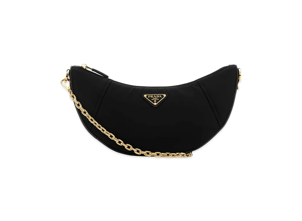 PRADA Women's Re-Nylon Demi-Lune Shoulder Bag "Black"