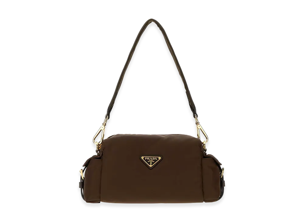 PRADA Women's Canvas Shoulder Bag "Brown"