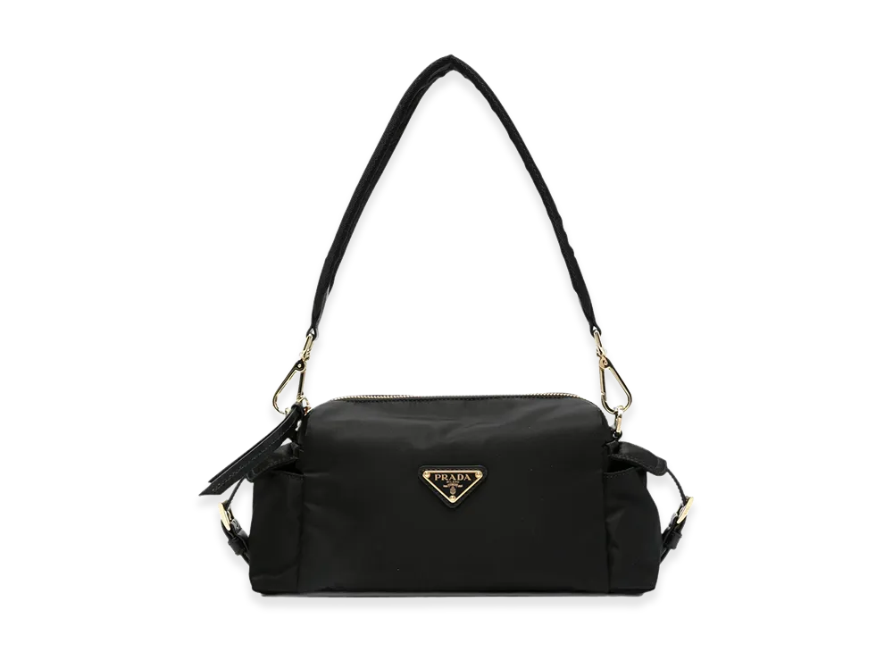 PRADA Women's Canvas Shoulder Bag "Black"