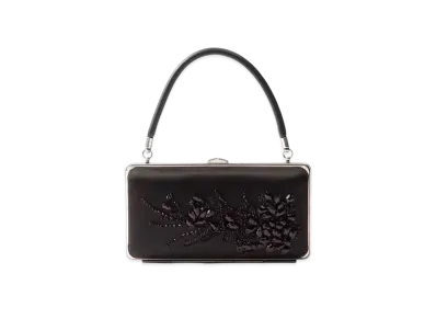 PRADA Embroidered Satin Clutch "Black"