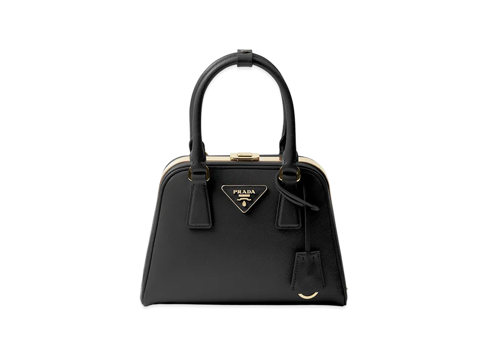 PRADA Pyramid Saffiano Leather Mini Bag "Black"