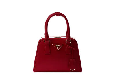 PRADA Pyramid Saffiano Leather Mini Bag "Cherry Red"