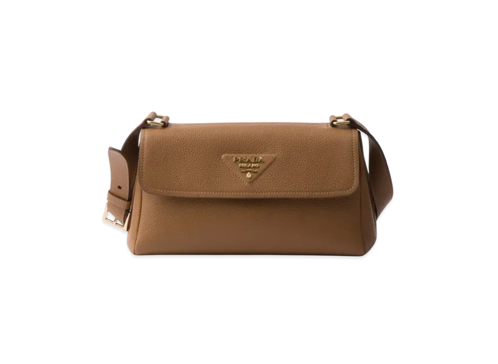 PRADA Small Leather Shoulder Bag "Camel"