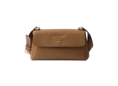 PRADA Small Leather Shoulder Bag "Camel"