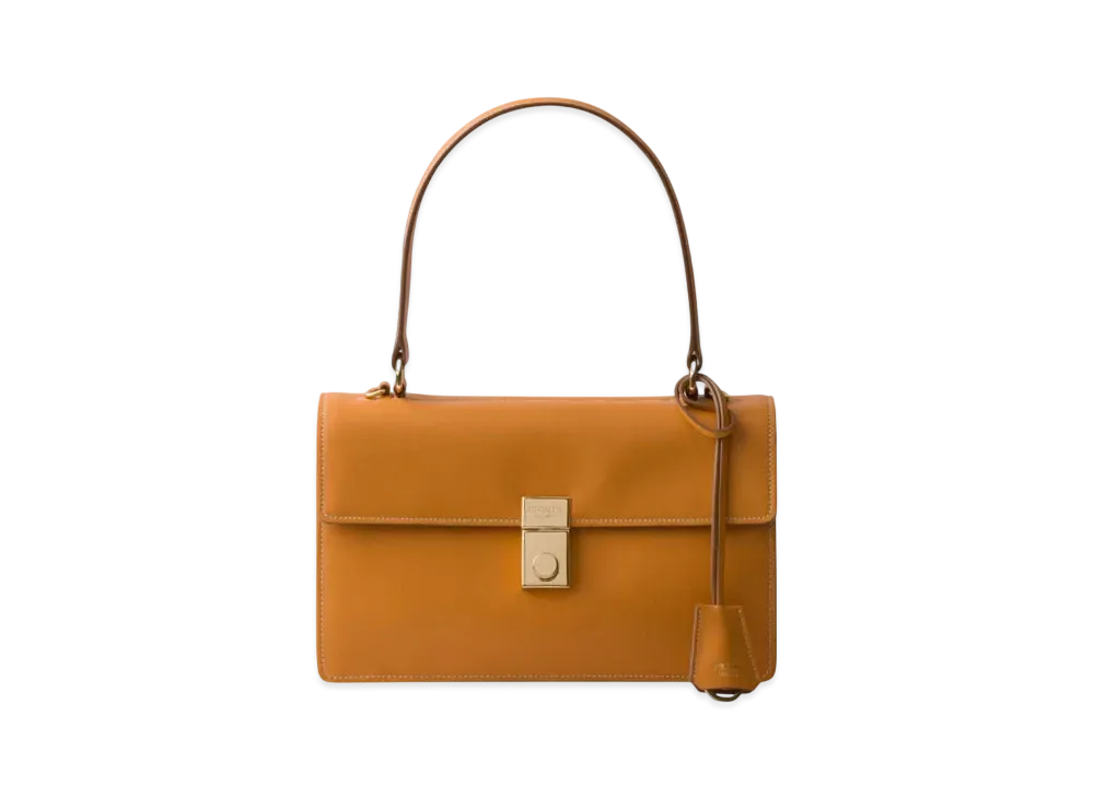 PRADA Medium Leather Shoulder Bag "Mustard Yellow"