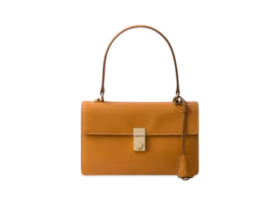 PRADA Medium Leather Shoulder Bag "Mustard Yellow"