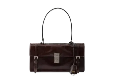 PRADA Medium Leather Handbag "Dark Brown"