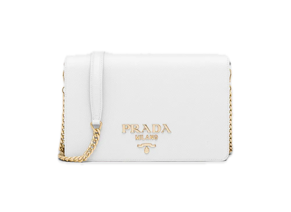 PRADA Saffiano Leather Mini Bag "White"