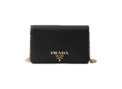 PRADA Saffiano Leather Mini Bag "Black"