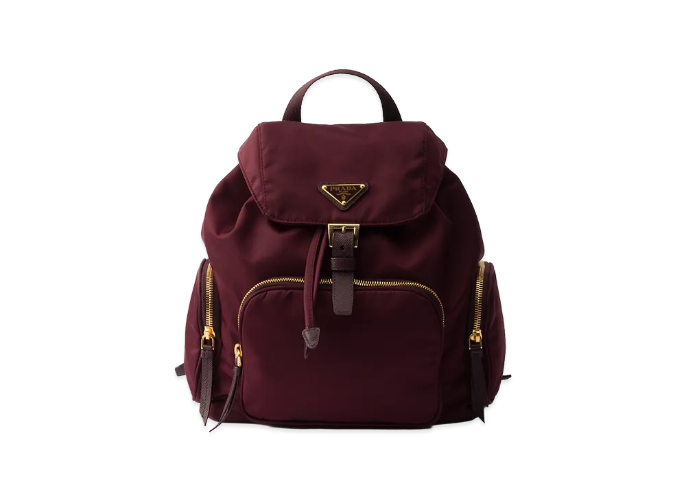 PRADA Small Re-Nylon Backpack "Burgundy"