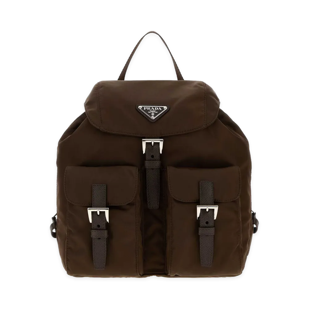 PRADA Women's Re-Nylon Small Backpack "Brown/Chocolate"