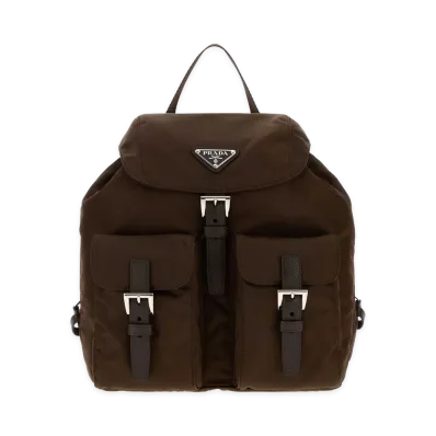 PRADA Women's Re-Nylon Small Backpack "Brown/Chocolate"