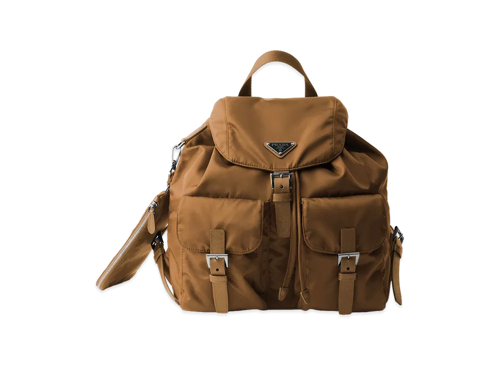 PRADA Medium Re-Nylon Backpack with Pouch "Brandy"