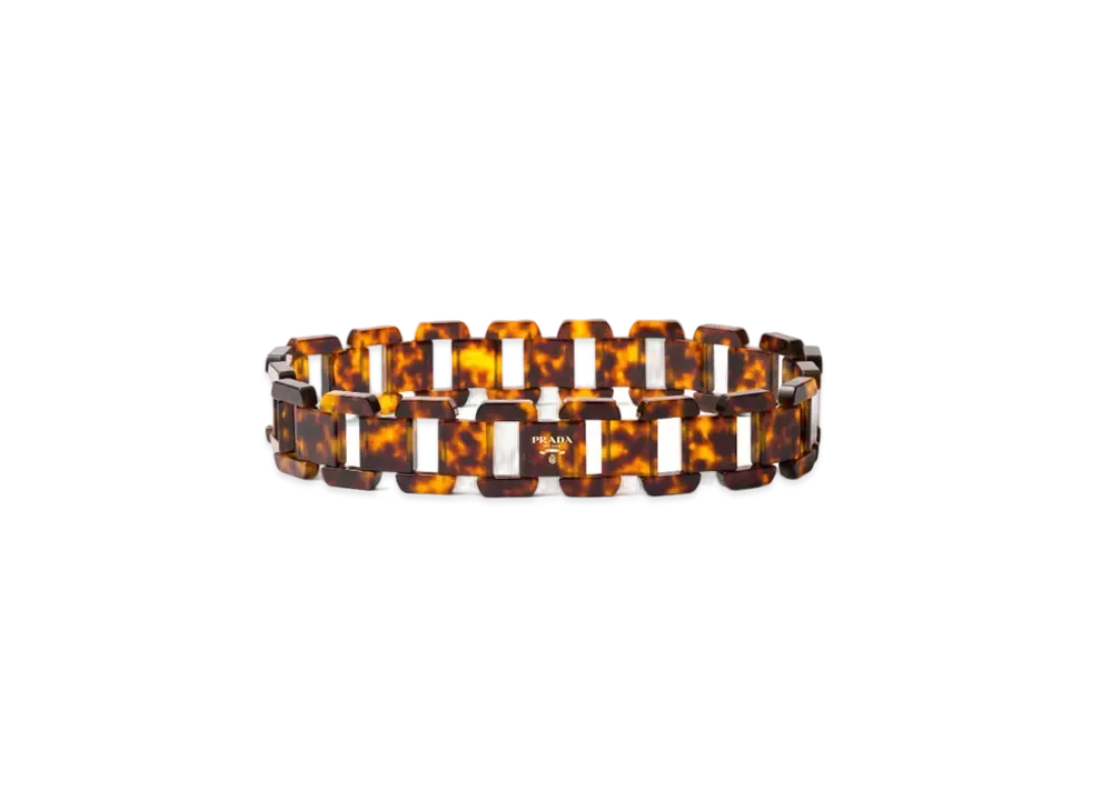 PRADA Plexiglas Belt "Beige/Tortoiseshell"