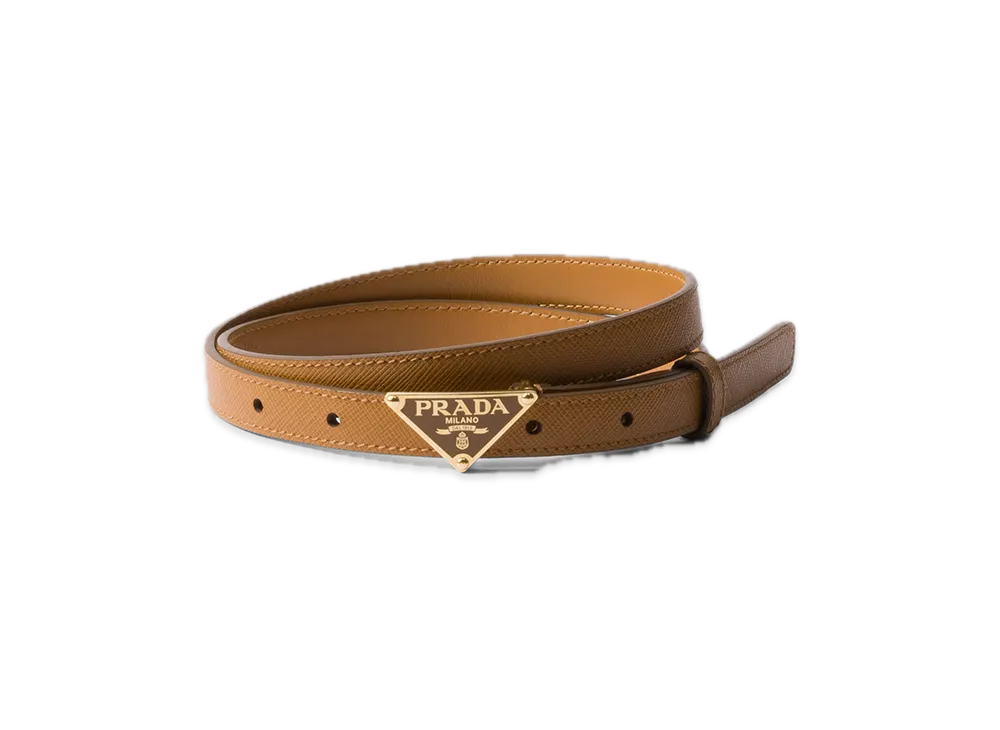 PRADA Saffiano Leather Belt "Camel"