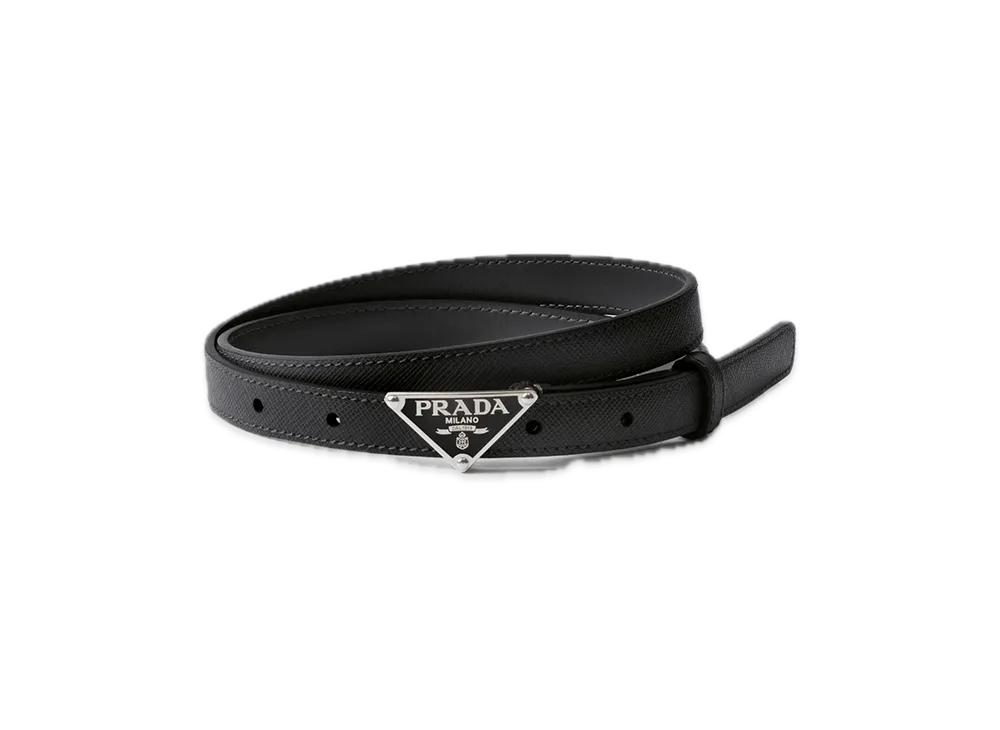 PRADA Saffiano Leather Belt "Black"