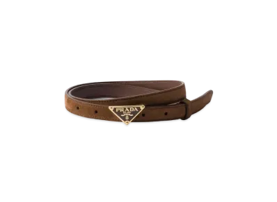 PRADA Suede Belt "Dark Brown"